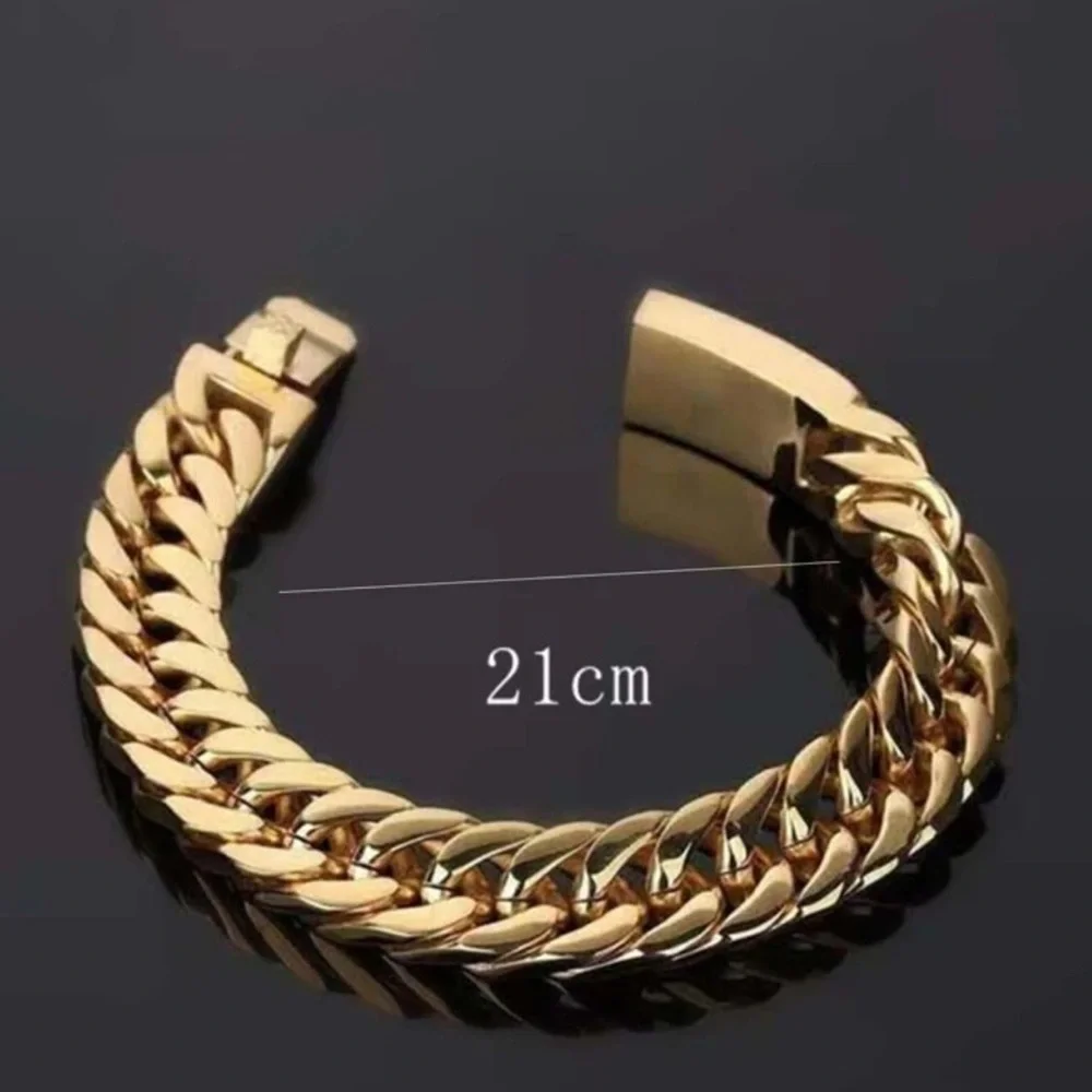 GOLD PLATED CUBAN BRACLET